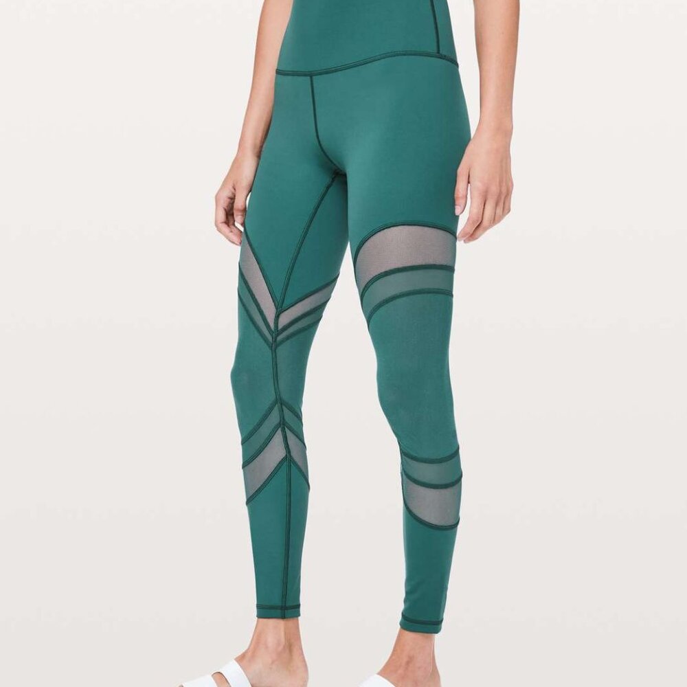 Lululemon Seek The Heat Tights Green Jasper 8